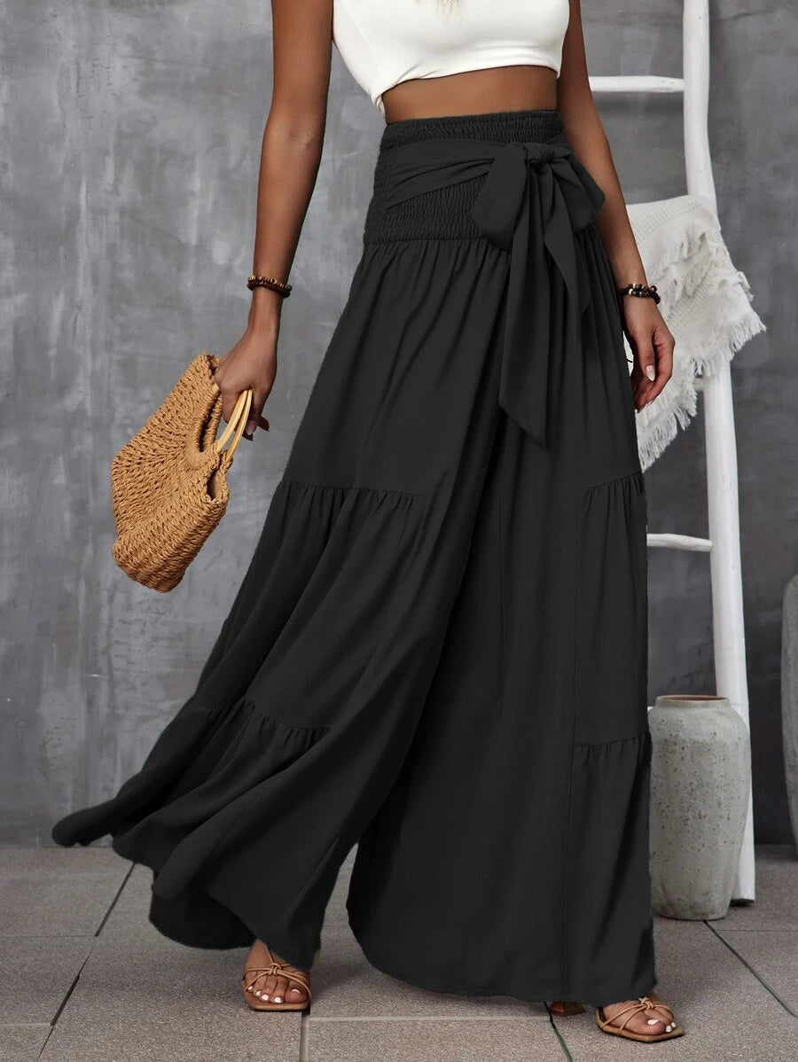 Boho | Ribbed Front-Tie Pants