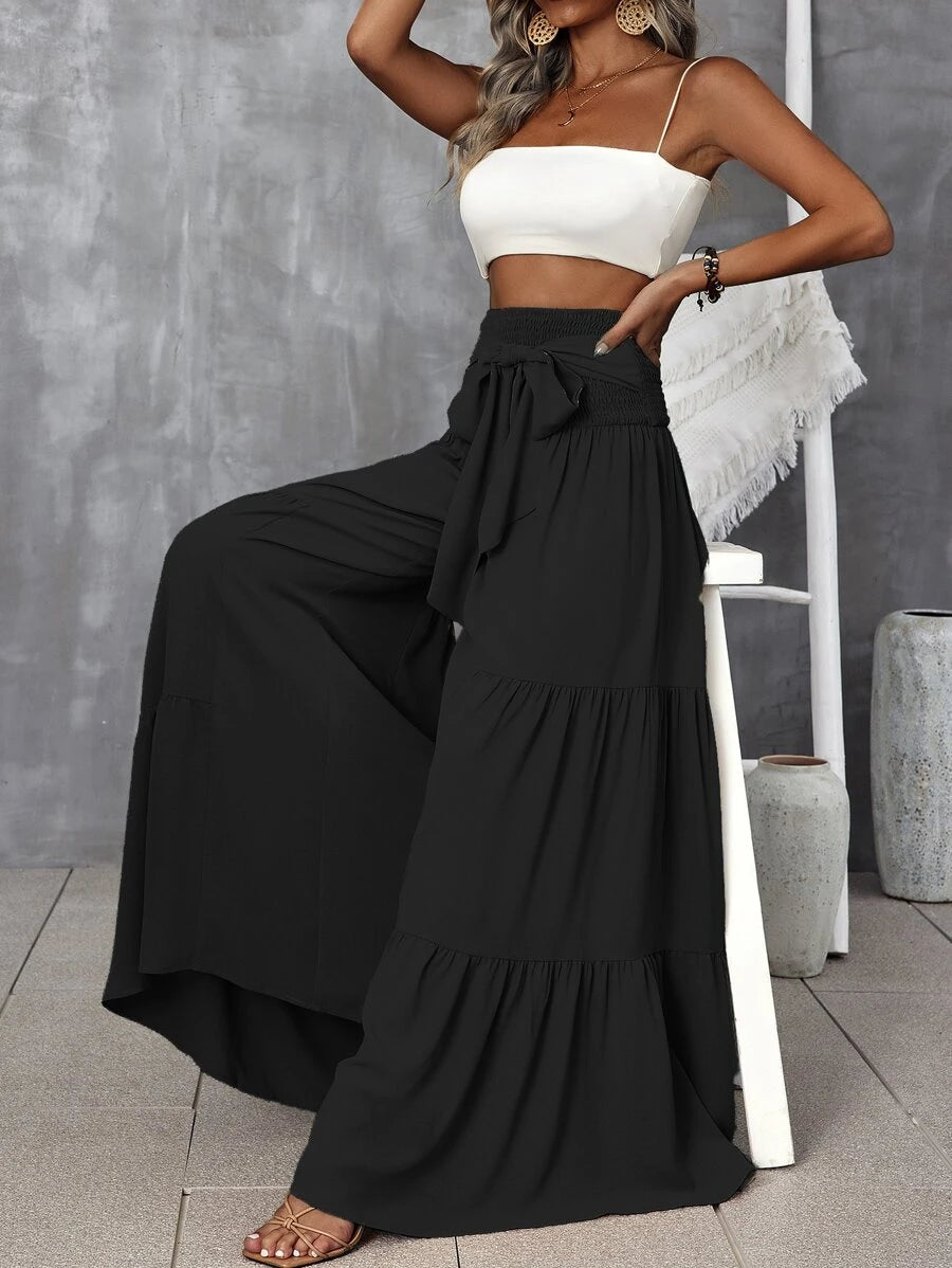 Boho | Ribbed Front-Tie Pants