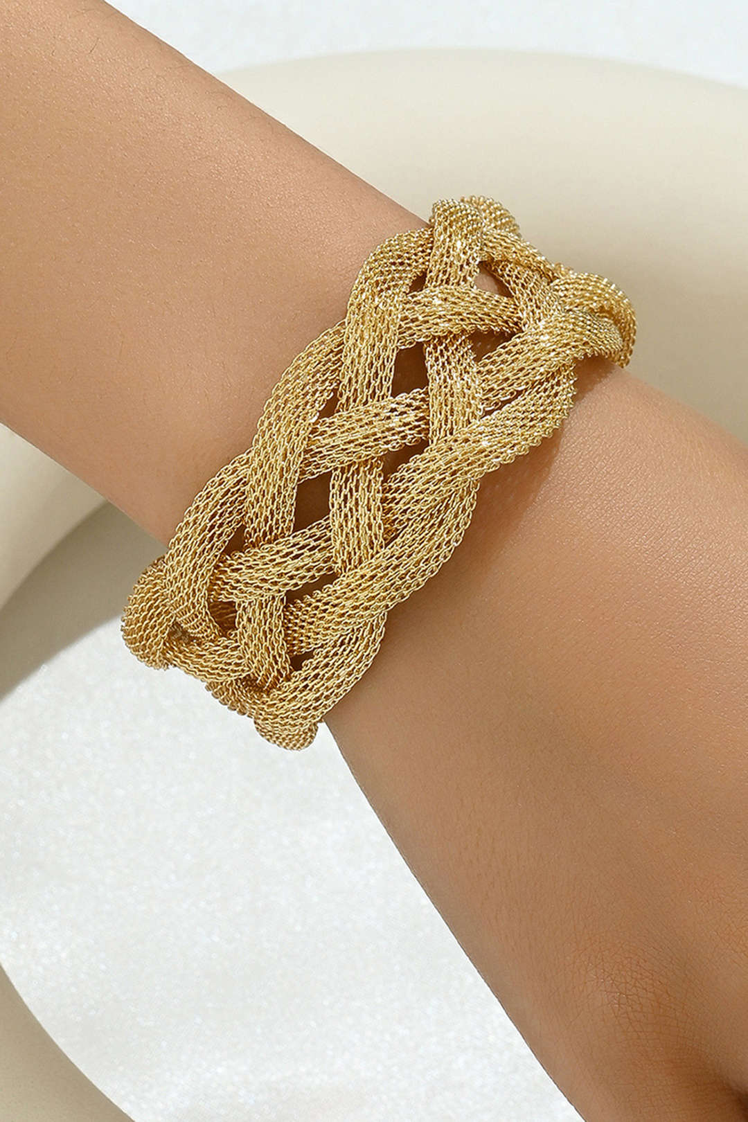 Metal Exaggerated Cross-Woven Adjustable Bracelet