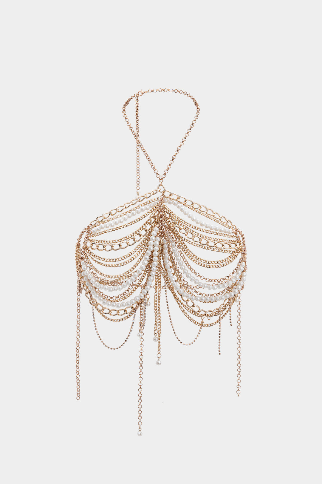 Metal Pearl Neck Body Chain