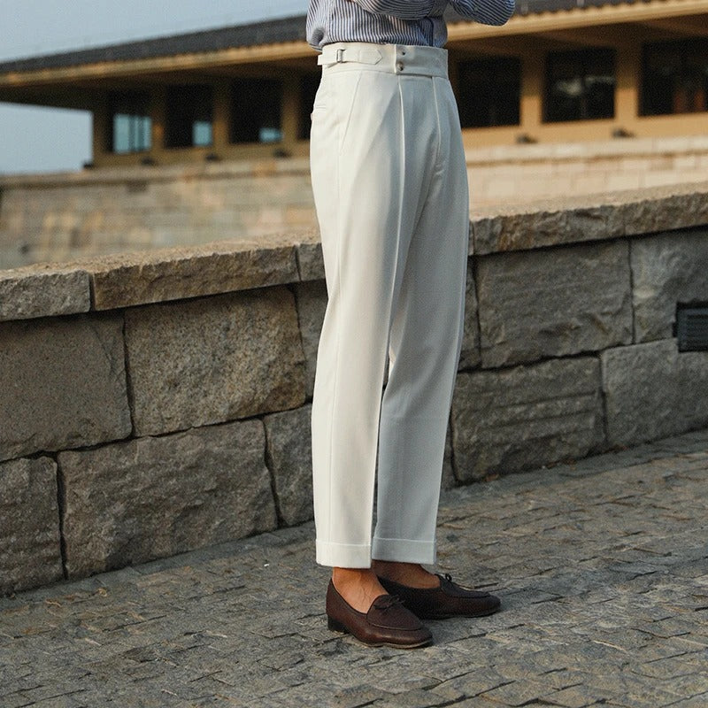 PLEATED DOUBLE BUTTON TROUSERS